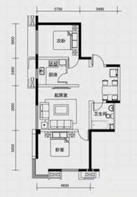 1、2、3号楼标准层C2户型