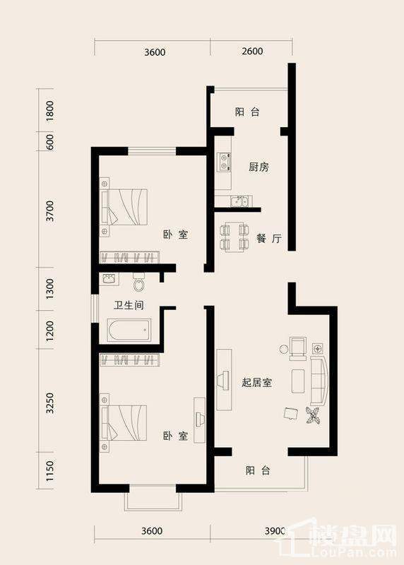 高层标准层A2户型