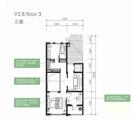 别墅V2中间套户型三层户型