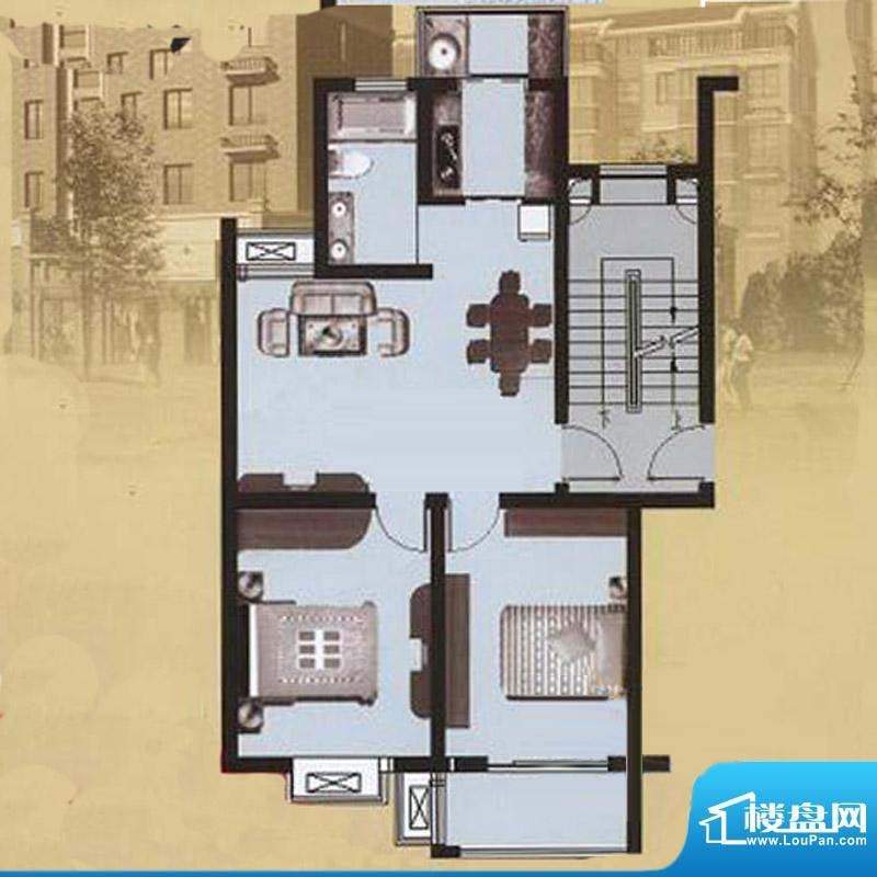 东方名城和园户型 2面：84.00平米