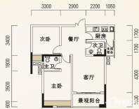 五期4、5号楼标准层3号房户型