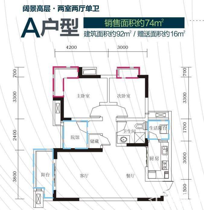 阔景高层1号楼标准层A户型