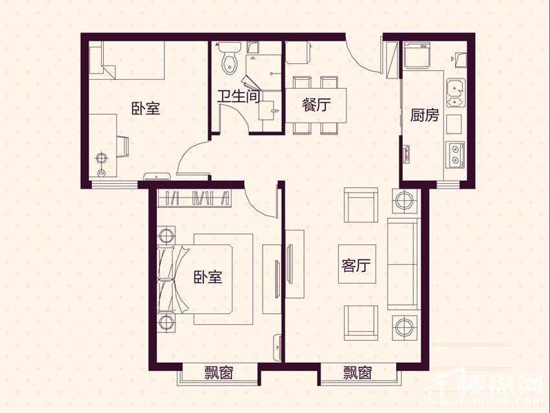 瞰景洋房B户型户型图