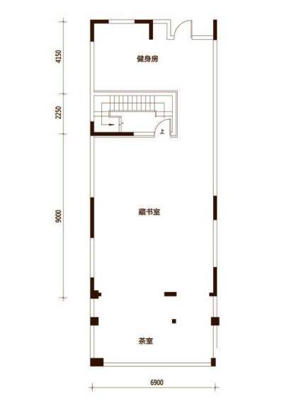 一期独栋别墅D户型地下平面图