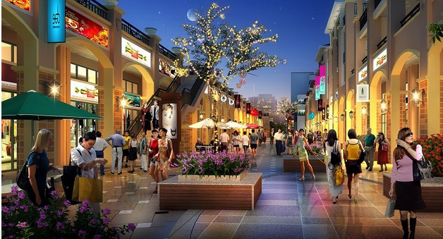 绿城花园_图市商业步行街效果图
