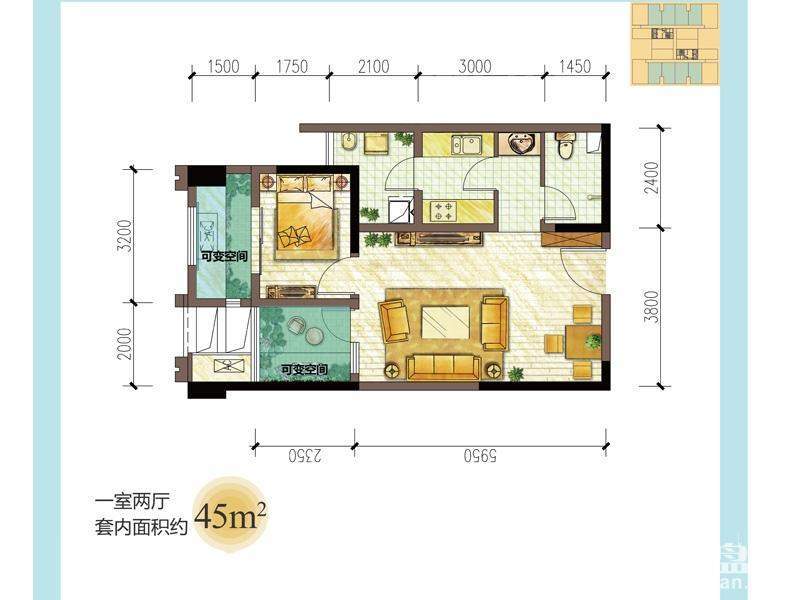 三期龙湖大道二期39号楼标准层B户型