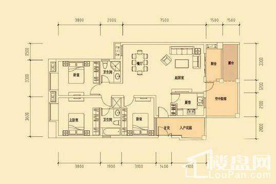 一期19-22号楼3层A户型