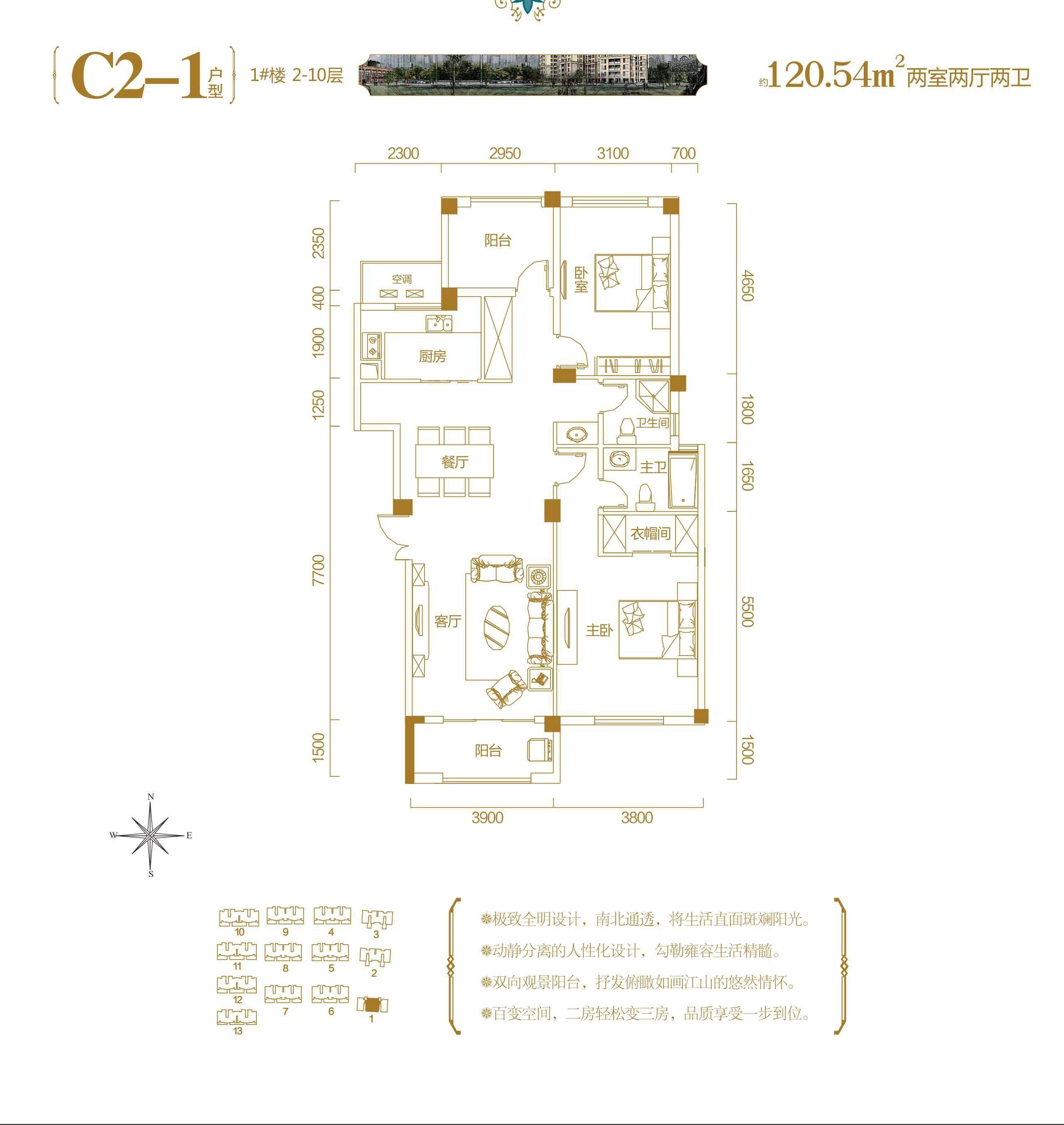 C2-1户型 1# 2-10层