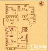 星河湾花园27#A户型图-3室2厅2卫-120.0㎡