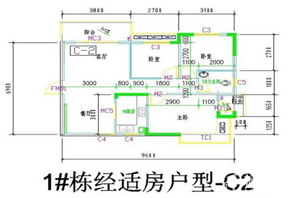 1号栋C-2户型