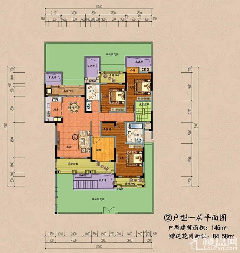 ②户型一层平面图