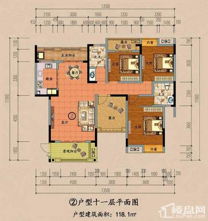 ②户型十一层平面图