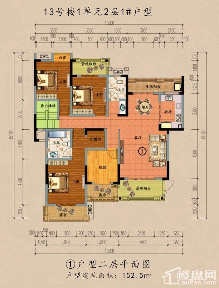 ①户型二层平面图