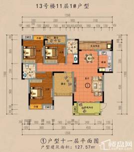 ①户型十一层平面图