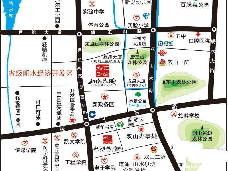 山水泉城南城交通图区位图