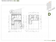 D户型1、2、3层平面图