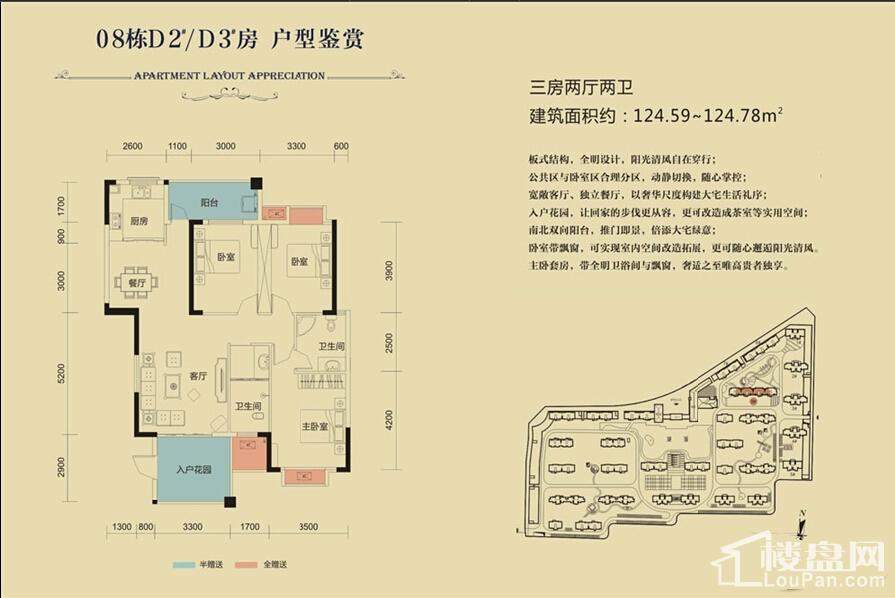  吉立·浅水湾 D2 D3 08户型户型图