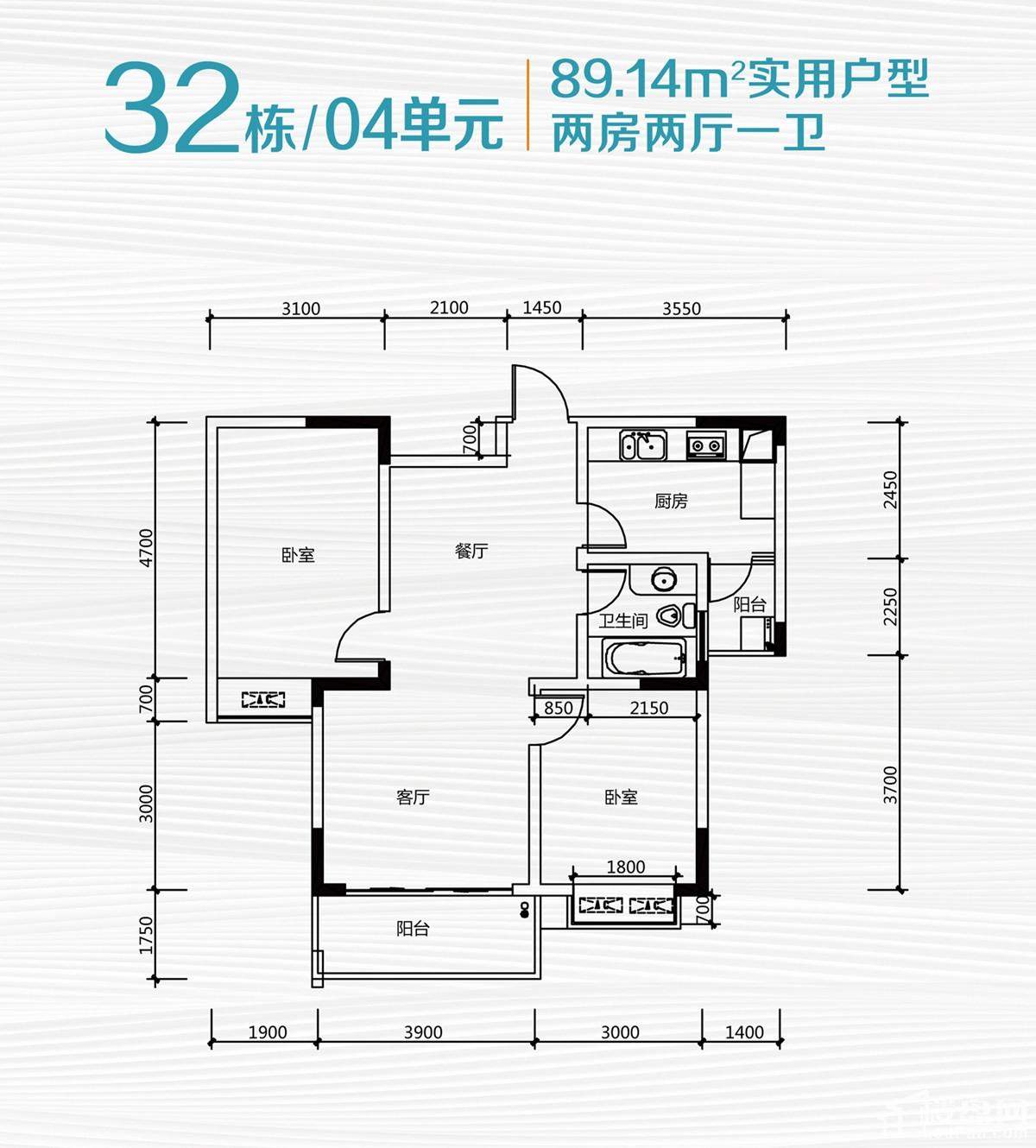 衡阳幸福花园3室2厅2卫户型图-衡阳楼盘网