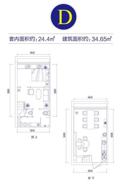 富邦金玖一期loft公寓标准层D户型