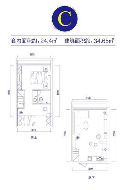 富邦金玖一期loft公寓标准层C户型