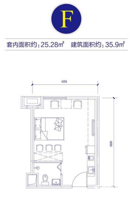 富邦金玖一期SOHO公寓标准层F户型