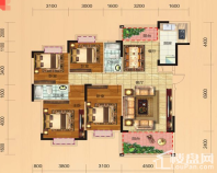 华达·颐华庭13-14栋E户型