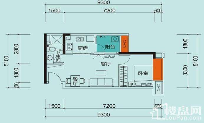 1栋(2-17层）01/06户型