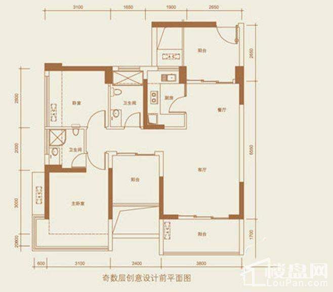  奇数层87平户型图