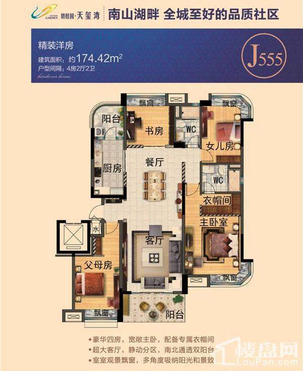 碧桂园天玺湾洋房J555户型