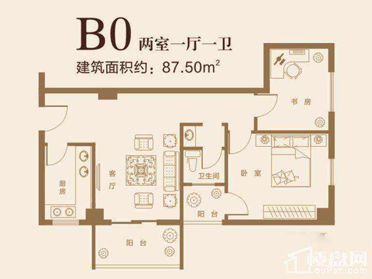 一号楼B0户型图