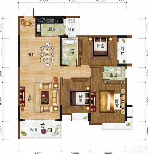 梅州书香门第2室2厅1卫户型图-梅州楼盘网