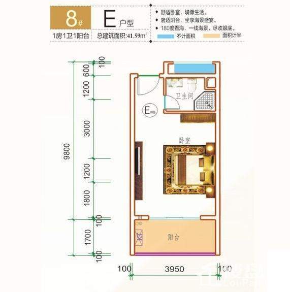 中央海洋公园8#楼E户型