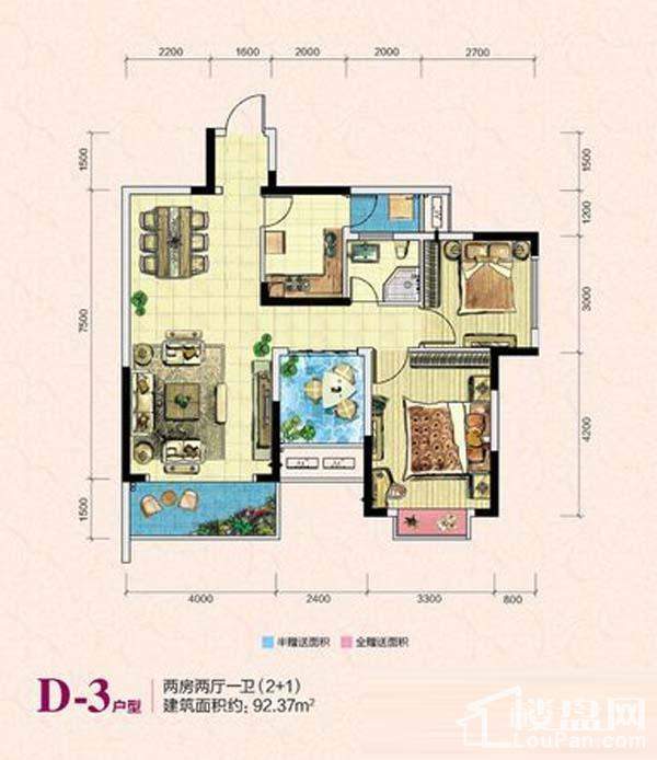  凯富南方鑫城D-3户型图