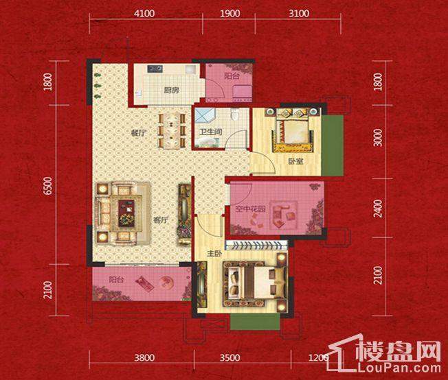 金地亚21栋E1户型