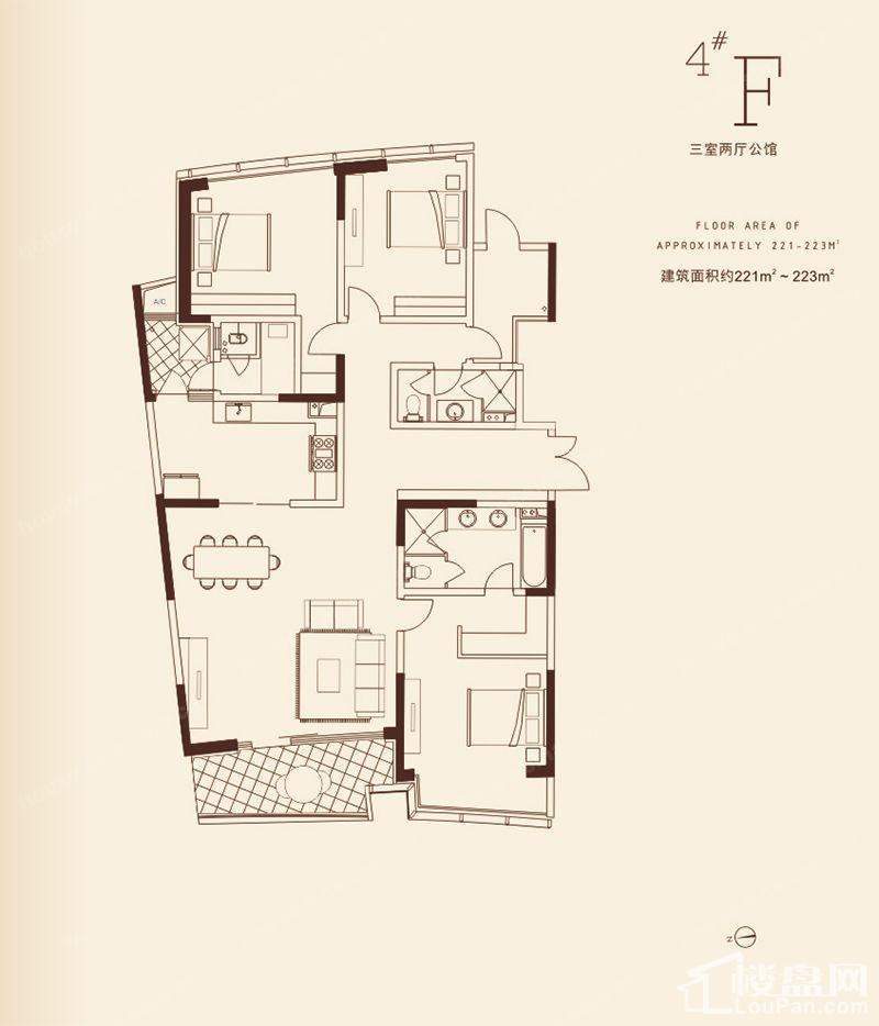 北辰定江洋4栋F户型