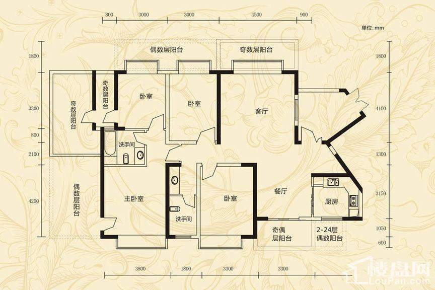 华韵城市海岸二期3栋c1户型