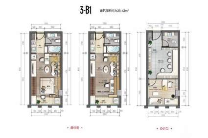 裕天国际商汇中心3-B1户型图