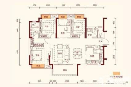 万科金域缇香户型图B户型