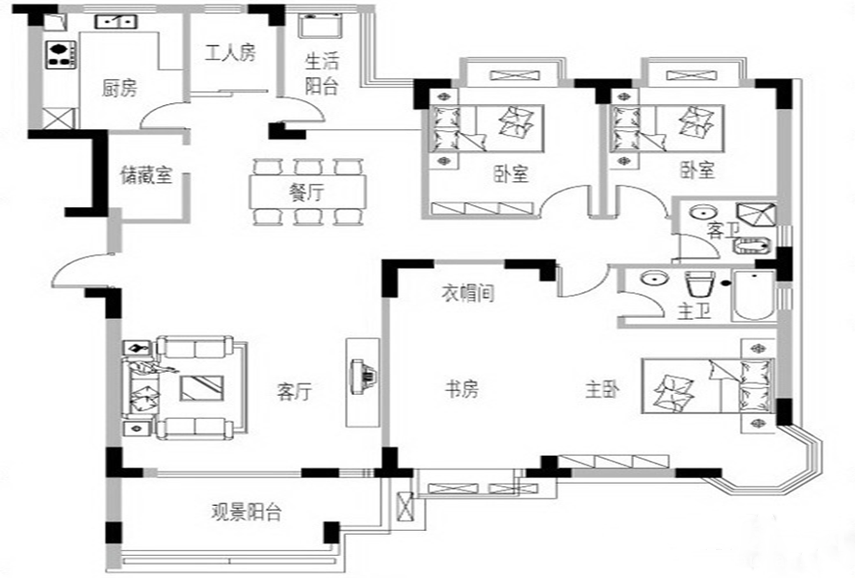 麓山翰林苑A2户型