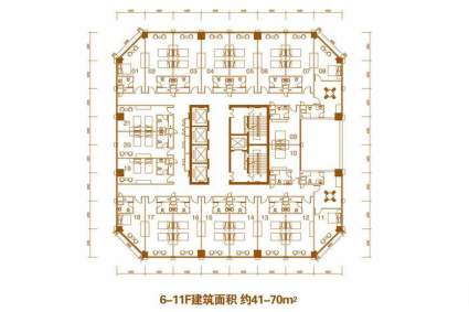 金鸿宇国际商业广场写字楼6-11层平面图