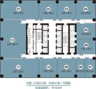 华创国际广场  1号栋23-31/33-47层平面户型