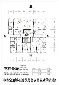 中桂豪庭平面图B栋