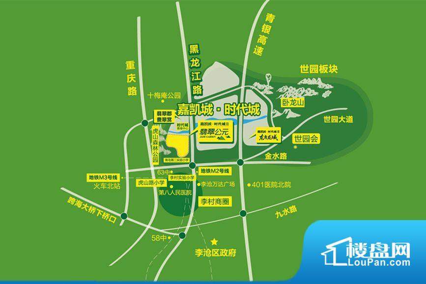 嘉凯城时代城二期东方龙域交通图