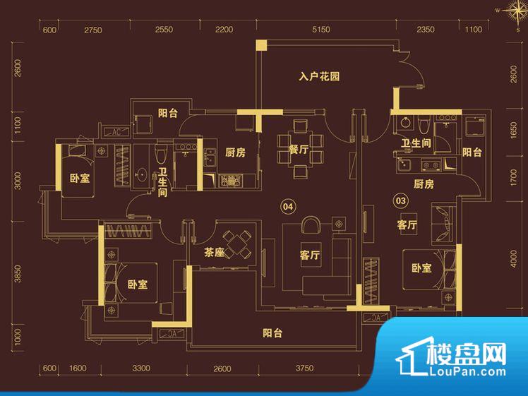 广州科城山庄峻森园2室2厅户型图-广州楼盘网