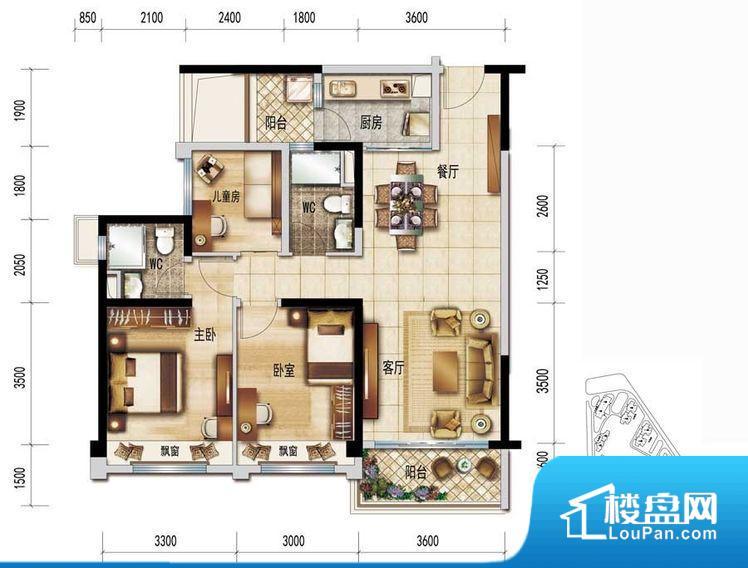 各个空间方正，后期空间利用率高。全明通透的户型，居住舒适度较高。整个空间有充足的采光，这一点对于后期居住，尤其重要。卧室位置合理，能够保证足够安静，客厅的声音不会影响卧室的休息；卫生间位置合理，使用起来动线比较合理；厨房位于门口，方便使用和油烟的排出。客厅、卧室、卫生间和厨房等主要功能间尺寸以及比例合适，方便采光、通风，后期居住方便。公摊高于15%且低于25%，整体得房率不算太高。