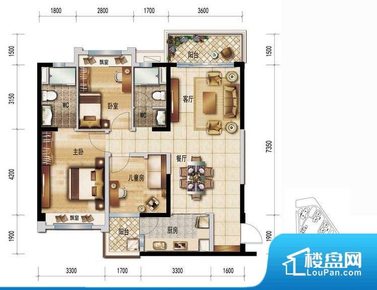 各个空间方正，后期空间利用率高。重要空间非南向或者东向，不能很好的保证采光，居住舒适度不高。整个户型空间布局合理，真正做到了干湿分离、动静分离，方便后期生活。卧室作为较为重要的休息空间，尺寸合适，有利于主人更好的休息；客厅作为重要的会客空间，尺寸合适，能够保证主人会客需求。卫生间和厨房作为重要的功能区间，尺寸合适，能够很好的满足主人生活需求。公摊高于15%且低于25%，整体得房率不算太高。