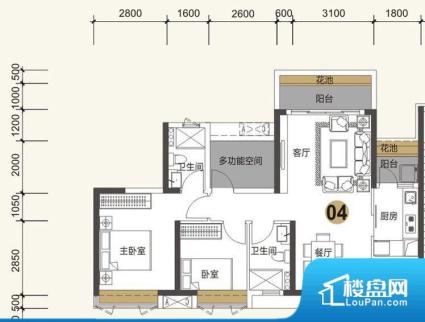 各个空间方正，后期空间利用率高。全明通透的户型，居住舒适度较高。整个空间有充足的采光，这一点对于后期居住，尤其重要。厨卫等重要的使用较为频繁的空间布局合理，方便使用，并且能够保证整个空间的空气质量。客厅、卧室、卫生间和厨房等主要功能间尺寸以及比例合适，方便采光、通风，后期居住方便。公摊相对合理，一般房子公摊基本都在此范畴。日常使用基本满足。