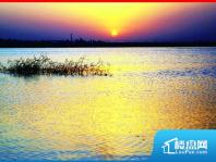 周边滹沱河日落风景图