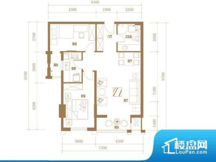 各个空间方正，后期空间利用率高。卫生间无对外窗户，采光不好，不利于后期使用过程中的排风透气。厨房较深，经过客厅会造成客厅有些油烟污染空气，而且在客厅作息的人易被噪音打搅，整体感觉不够安静。主卧无卫生间，客卫在公共位置，自然主人需要和其他人共用，难免会发生不够用的情况。客厅、卧室、卫生间和厨房等主要功能间尺寸以及比例合适，方便采光、通风，后期居住方便。公摊高于15%且低于25%，整体得房率不算太高。