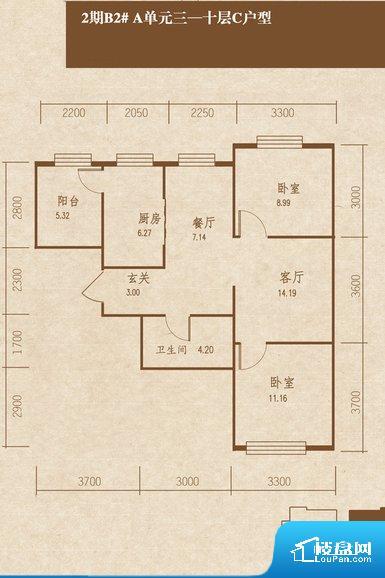 各个空间都很方正，方便后期家具的摆放。主卧无卫生间，客卫在公共位置，自然主人需要和其他人共用，难免会发生不够用的情况。各个功能区间面积大小都比较合理，后期使用起来比较方便，居住舒适度高。